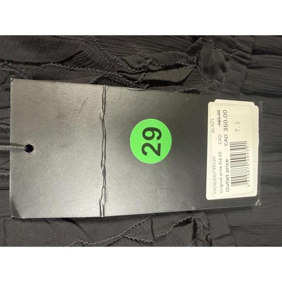 The Kooples Black Ruffle V-Neck High Low Dress 100% Viscose US Small NWT - Picture 4 of 8